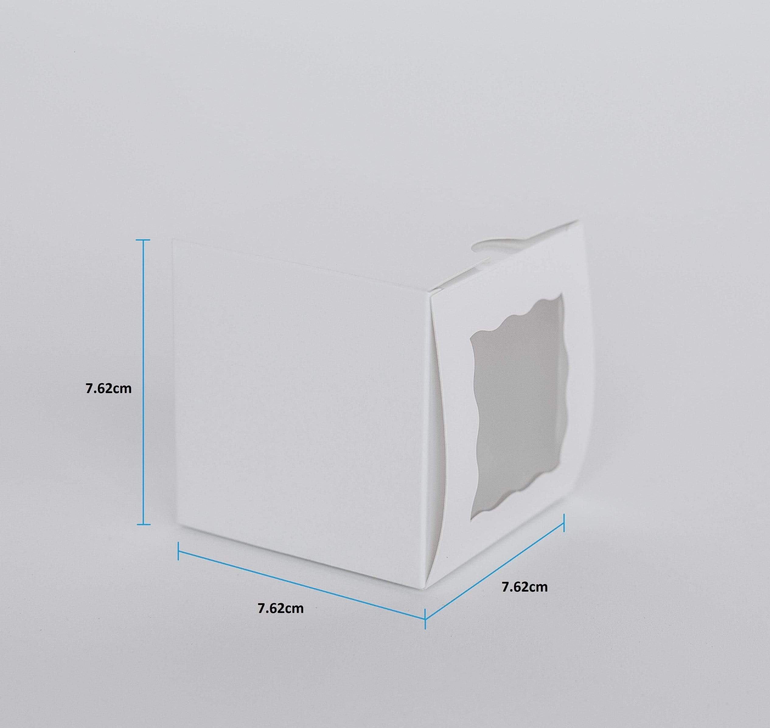 1 Mini Cupcake Boxes with Clear Window - Gloss White