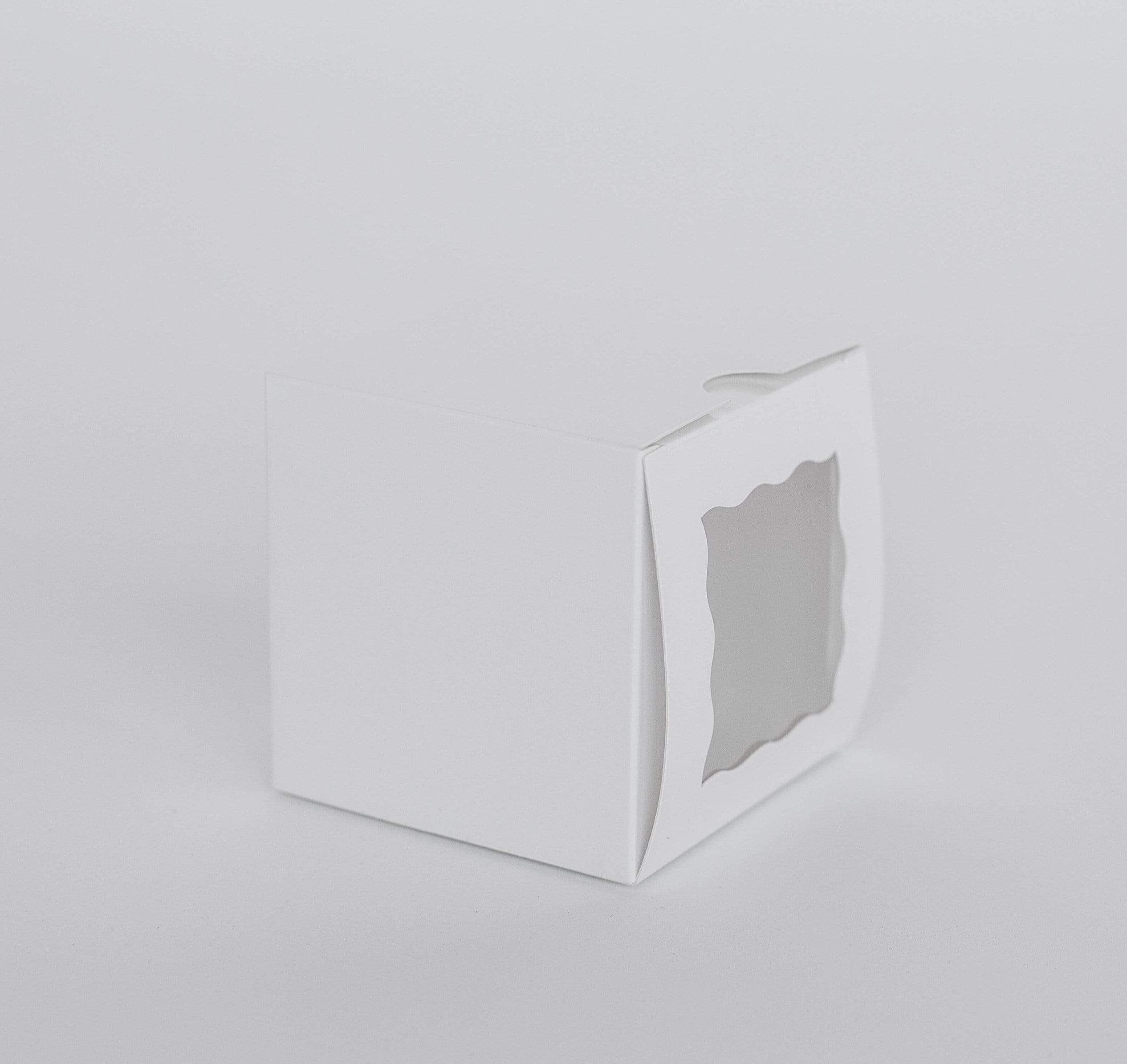 1 Mini Cupcake Boxes with Clear Window - Gloss White