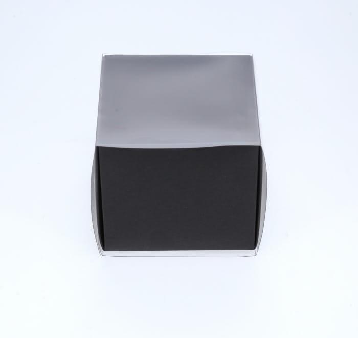 1 Regular Cupcake Boxes with Clear Slide Cover - Black Designer Range