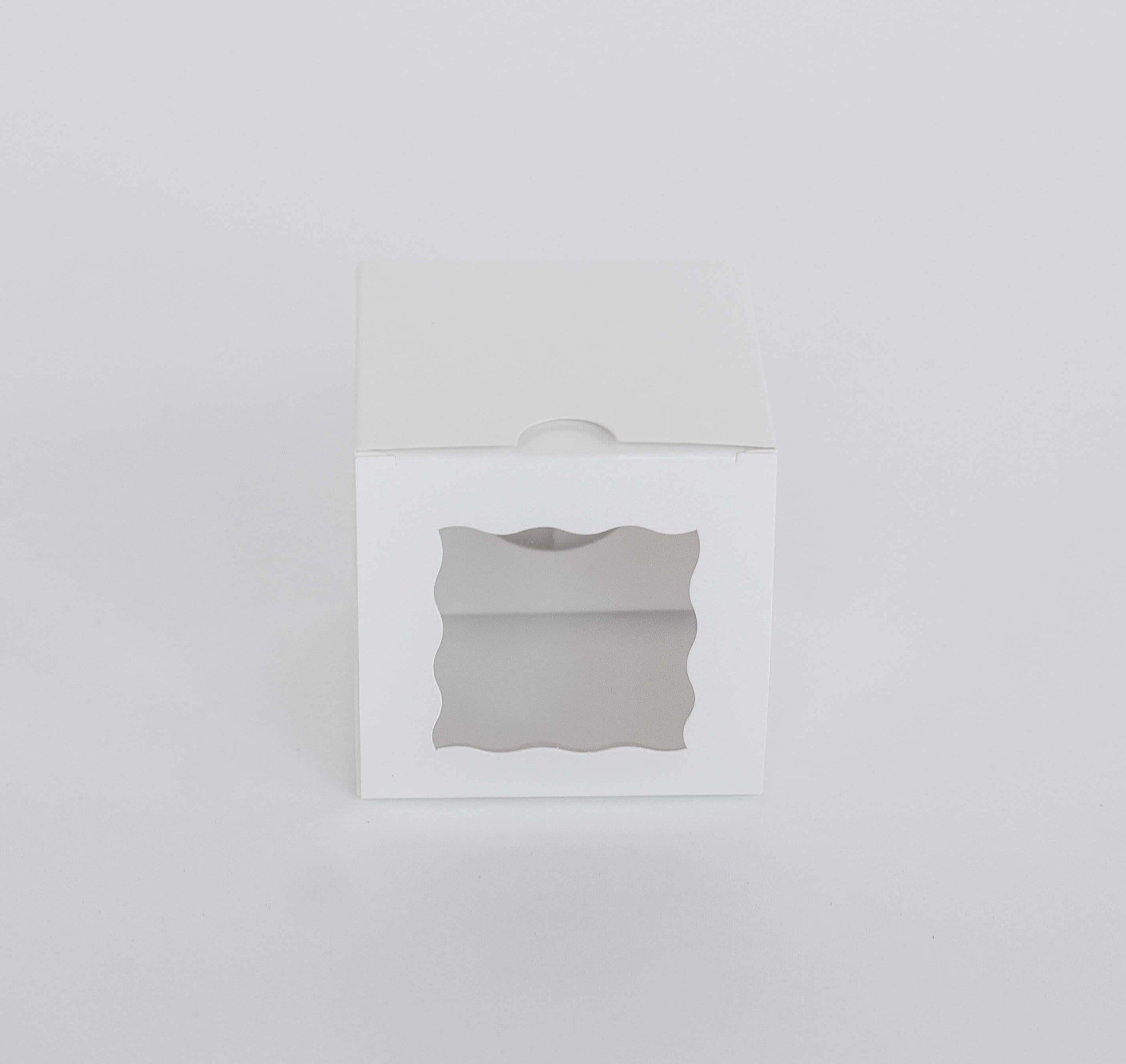 1 Regular Cupcake Boxes with Clear Window - Gloss White
