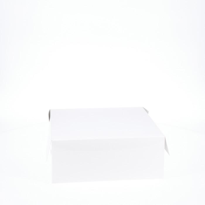 10” x 10” x 4” Low Height Cake Dessert Box with Top Cover - Gloss White