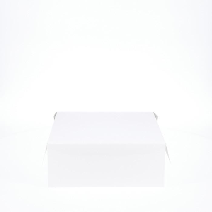 10” x 10” x 4” Low Height Cake Dessert Box with Top Cover - Gloss White