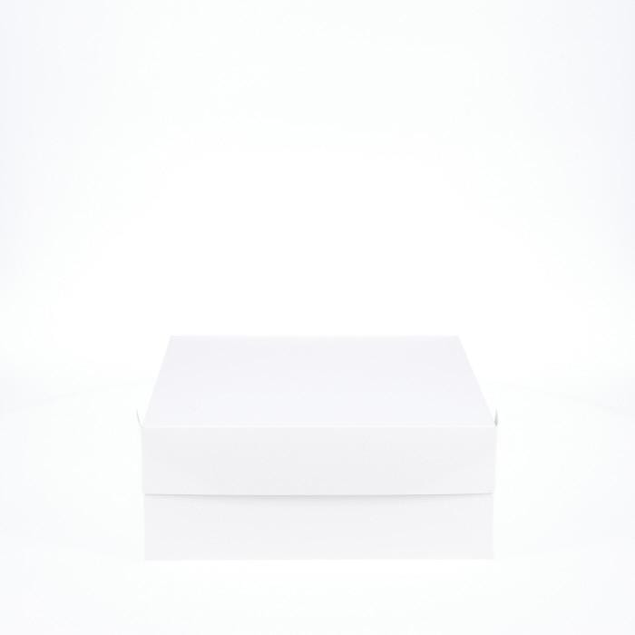 10” x 10” x 4” Low Height Cake Dessert Box with Top Cover - Gloss White