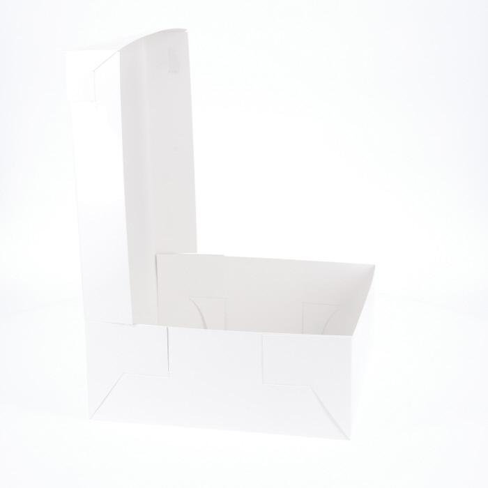 10” x 10” x 4” Low Height Cake Dessert Box with Top Cover - Gloss White