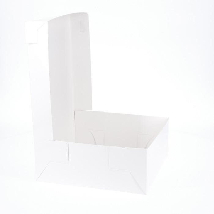 10” x 10” x 4” Low Height Cake Dessert Box with Top Cover - Gloss White