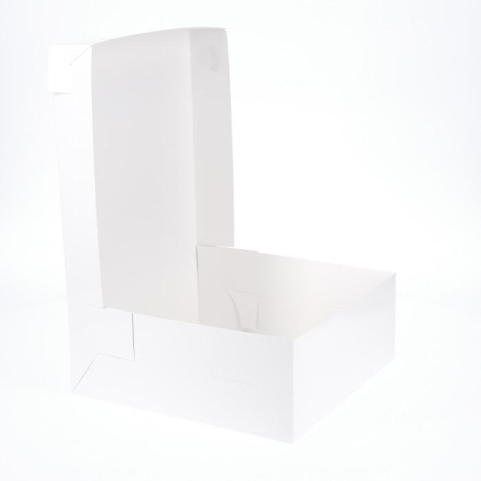 10” x 10” x 4” Low Height Cake Dessert Box with Top Cover - Gloss White