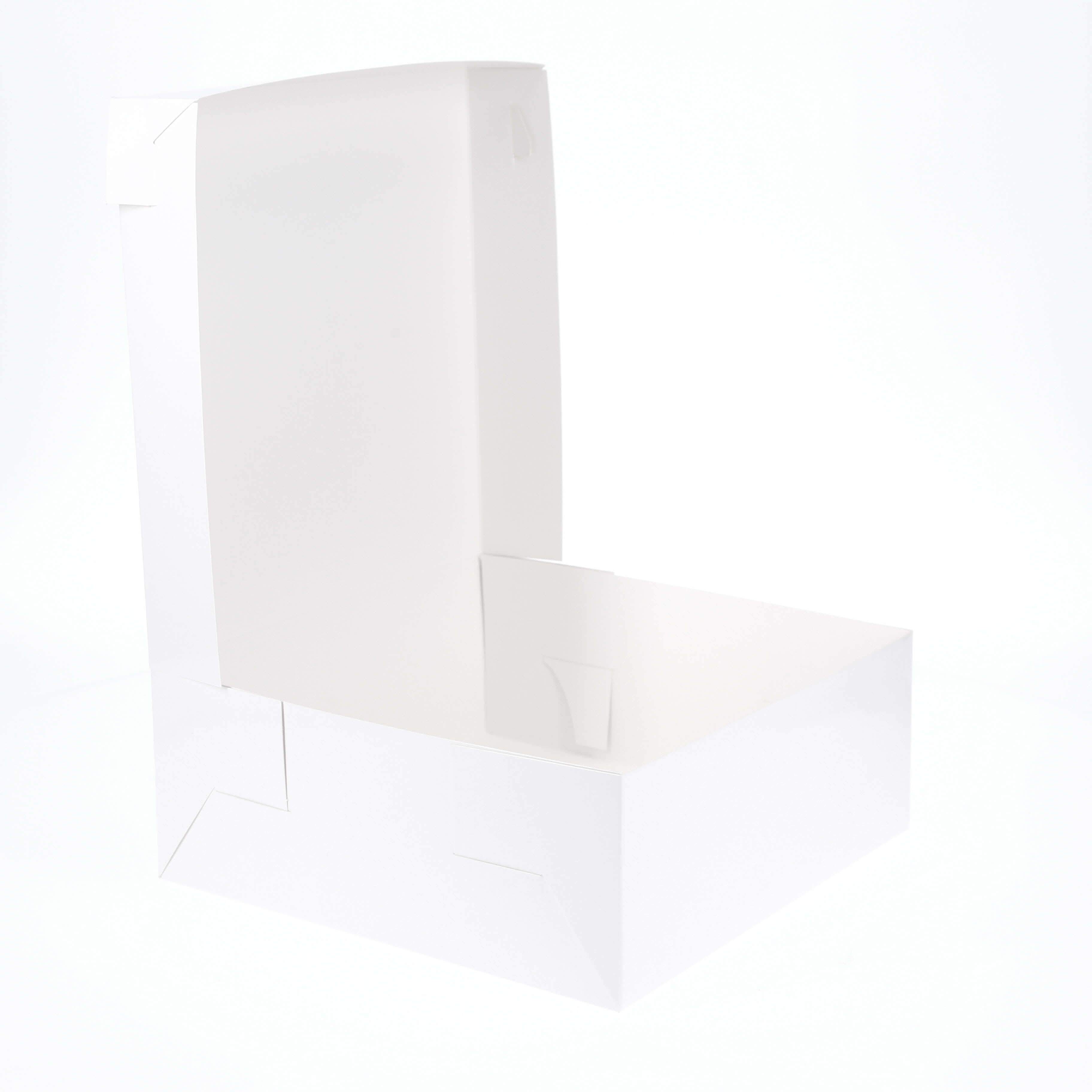 10” x 10” x 4” Low Height Cake Dessert Box with Top Cover - Gloss White