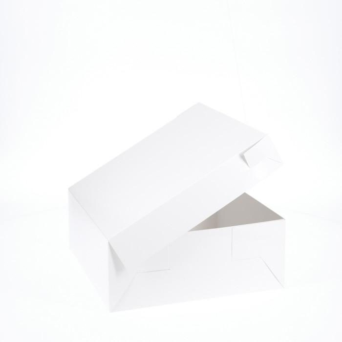 10” x 10” x 4” Low Height Cake Dessert Box with Top Cover - Gloss White