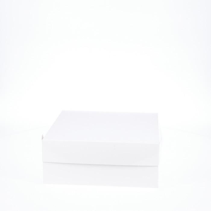 10” x 10” x 4” Low Height Cake Dessert Box with Top Cover - Gloss White