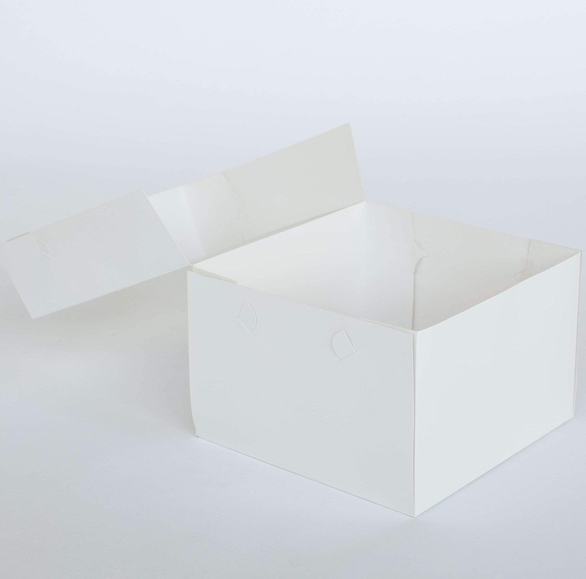 10” x 10” x 8” Standard Height Cake Dessert Box with Top Cover - Gloss White
