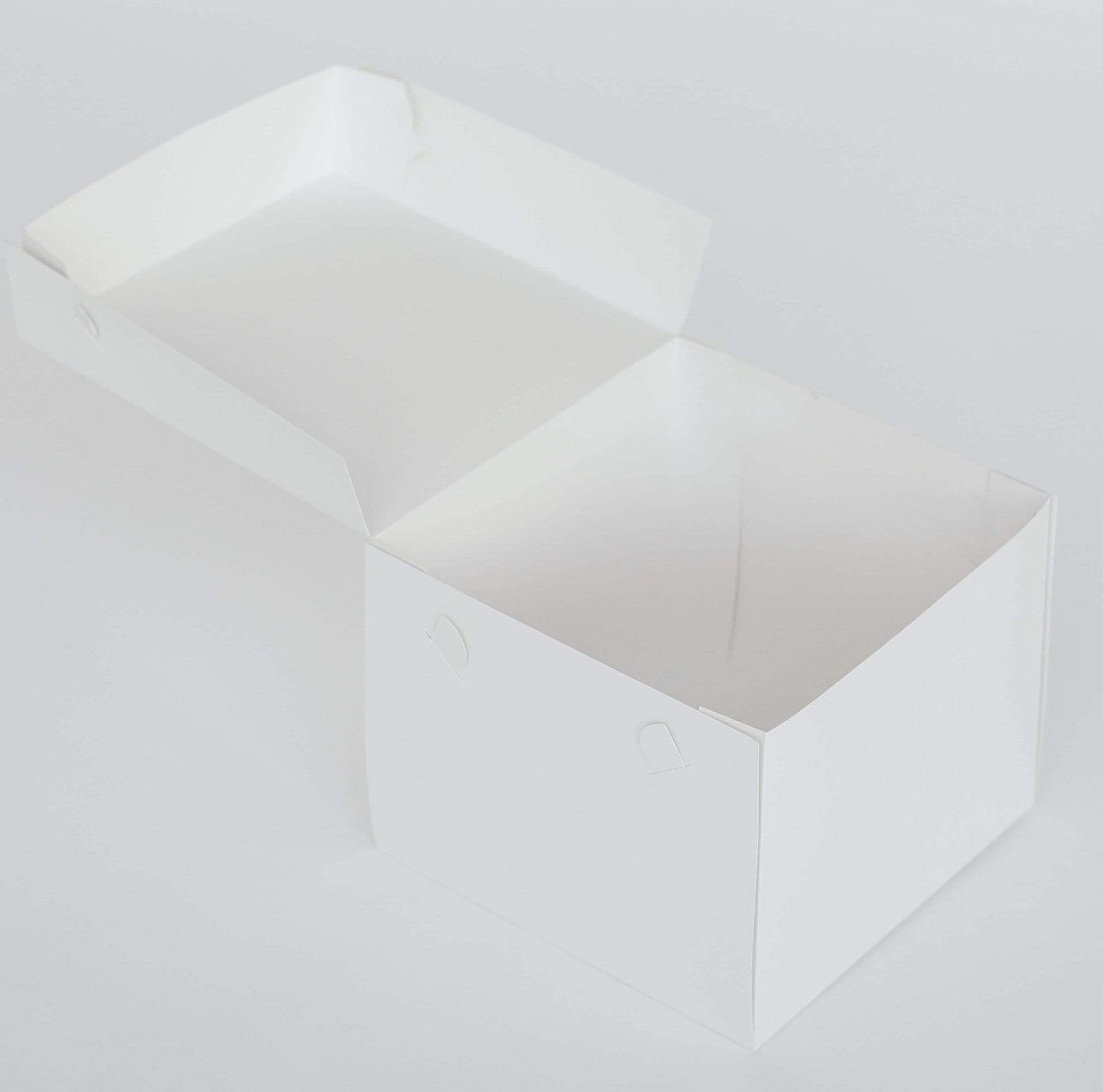 10” x 10” x 8” Standard Height Cake Dessert Box with Top Cover - Gloss White