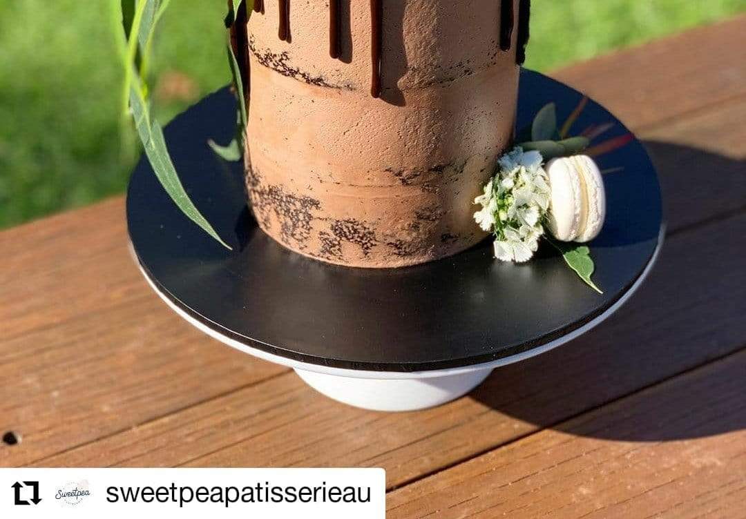 12" Black Masonite (MDF) Round Cake Board