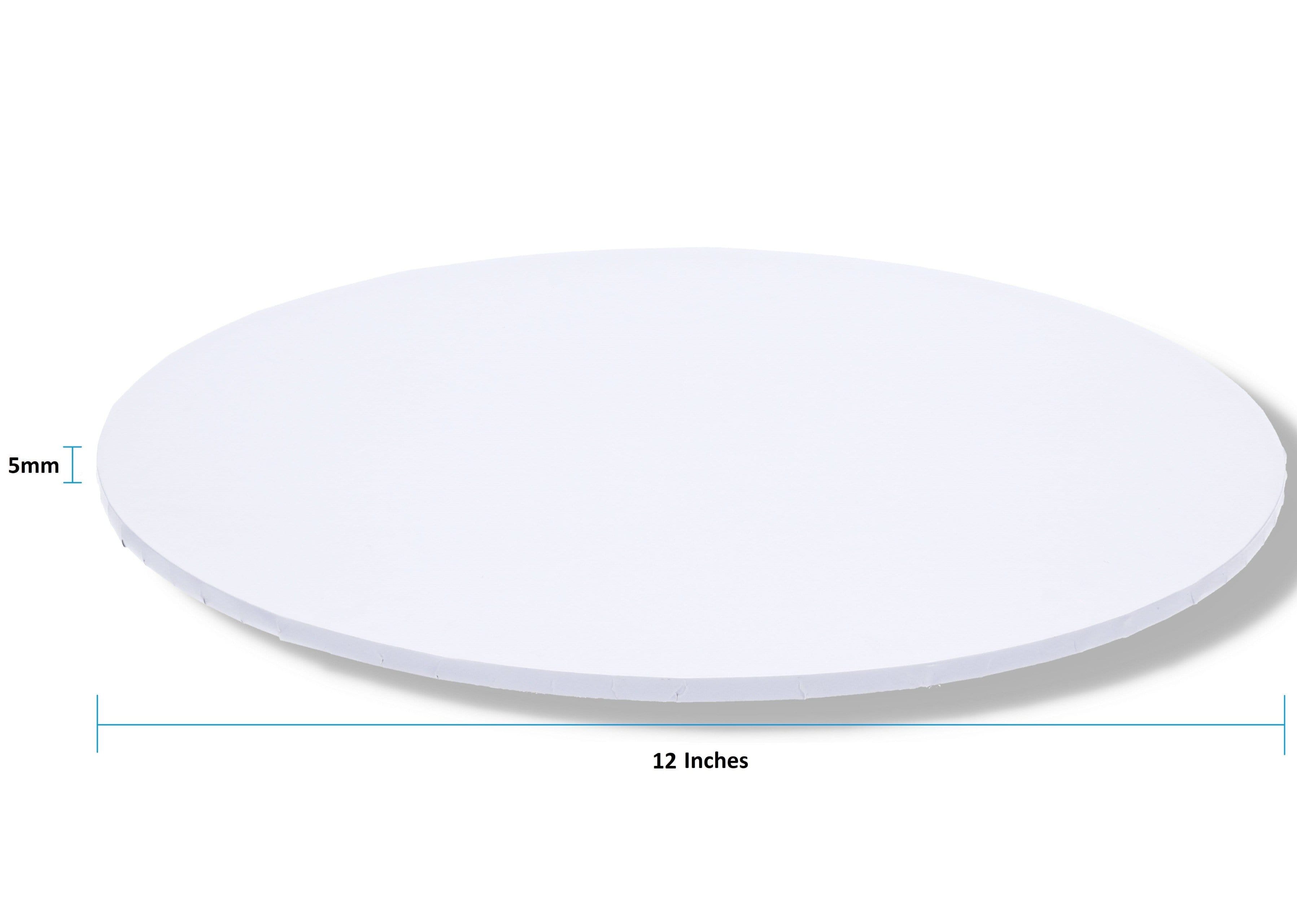 12" Inch White Masonite (MDF) Round Cake Board