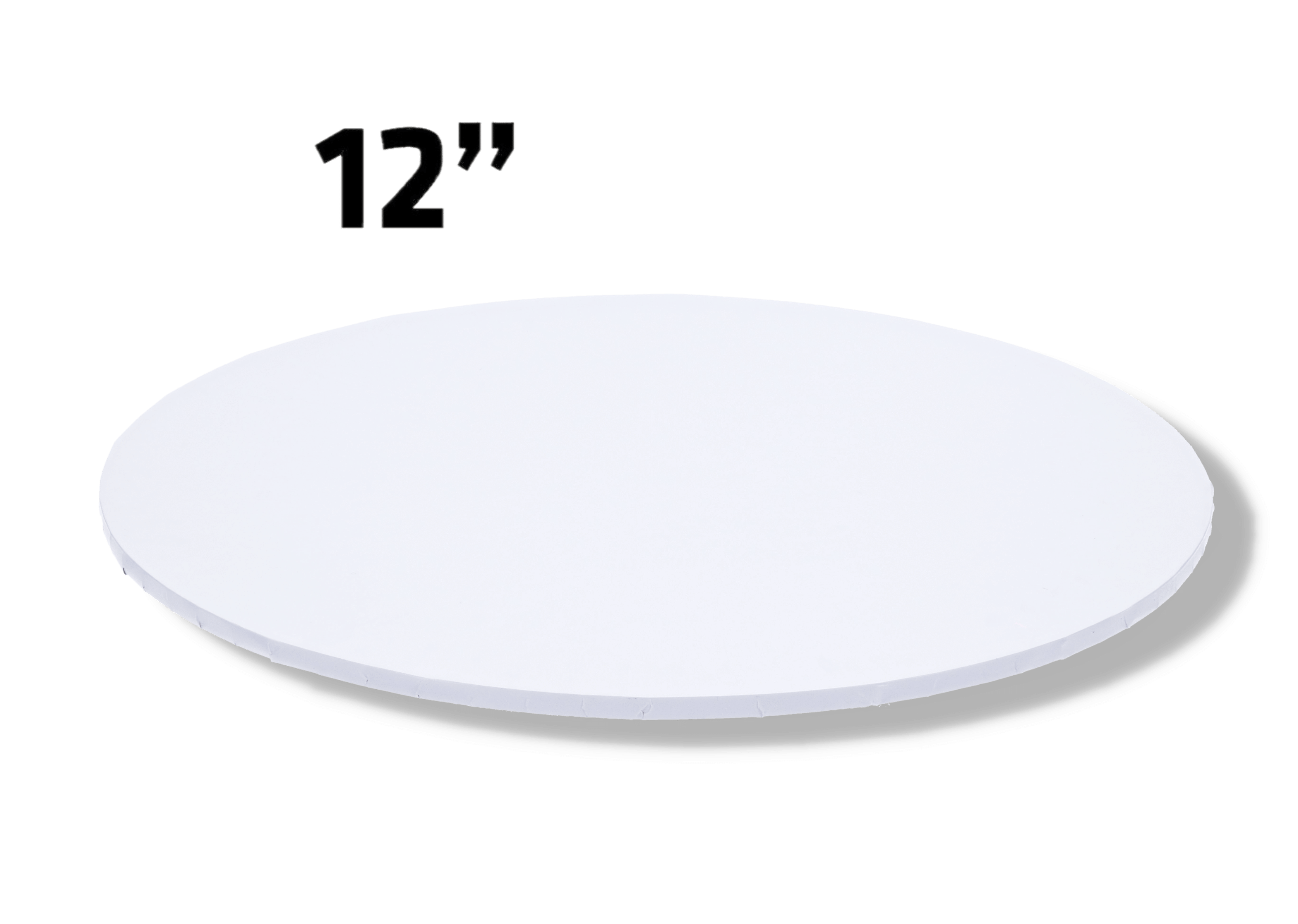 12" Inch White Masonite (MDF) Round Cake Board