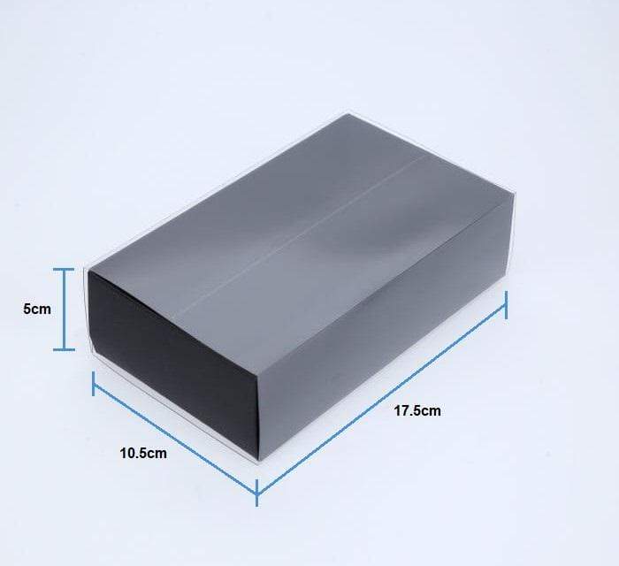 12 Macaron Dessert Box with Clear Slide Cover - Black Designer Range