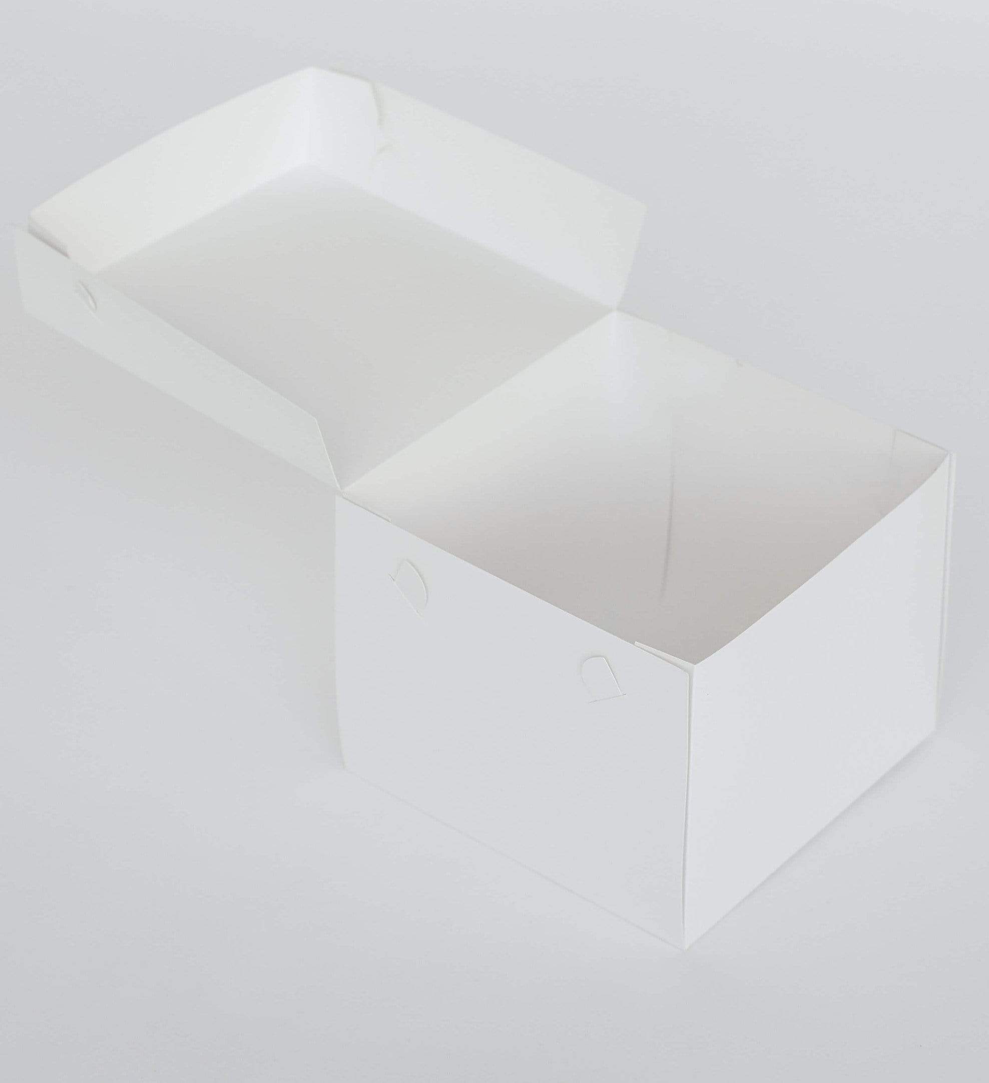 12” x 12” x 8” Standard Height Cake Dessert Box with Top Cover - Gloss White