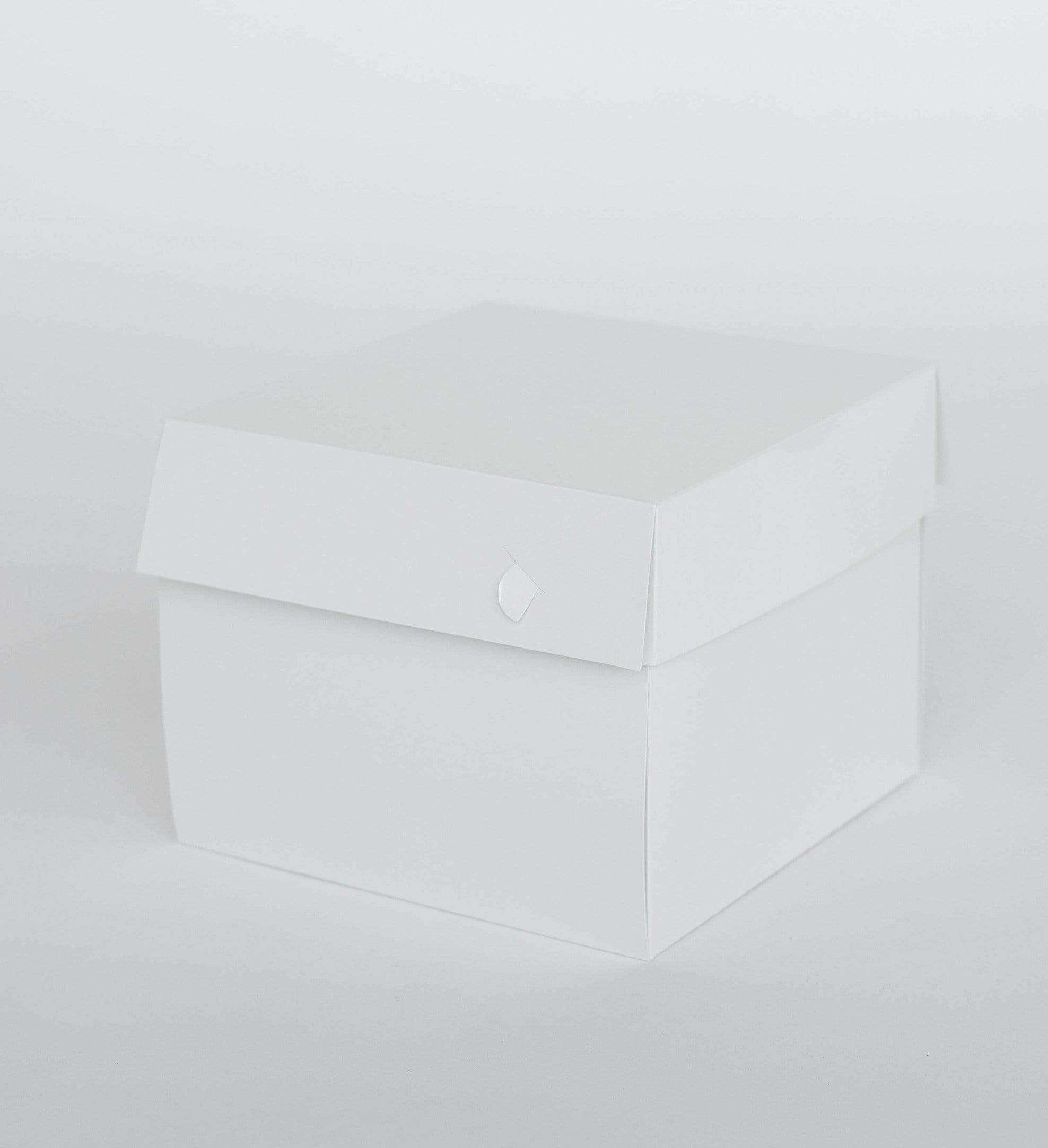 12” x 12” x 8” Standard Height Cake Dessert Box with Top Cover - Gloss White