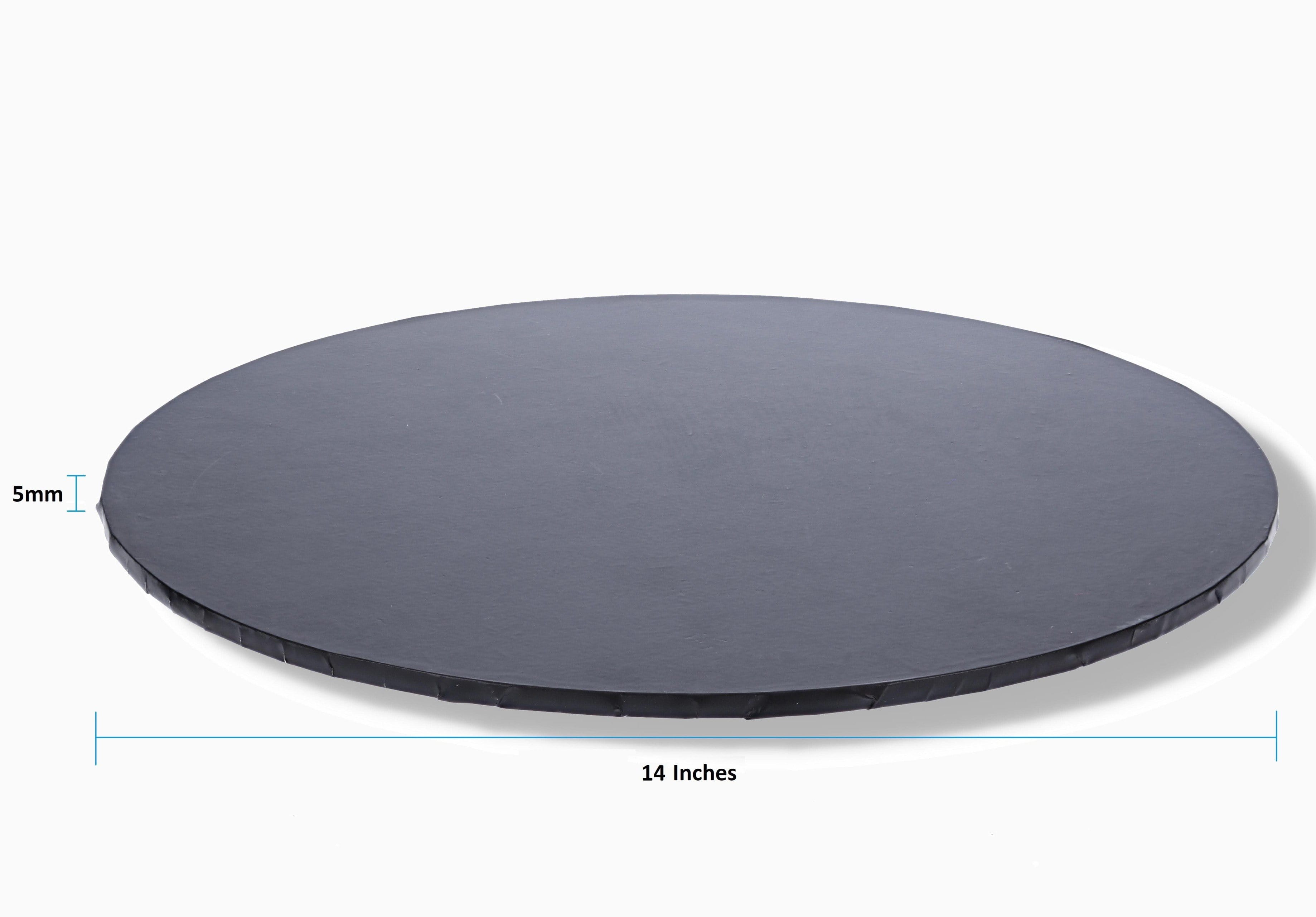 14" Inch Black Masonite (MDF) Round Cake Board