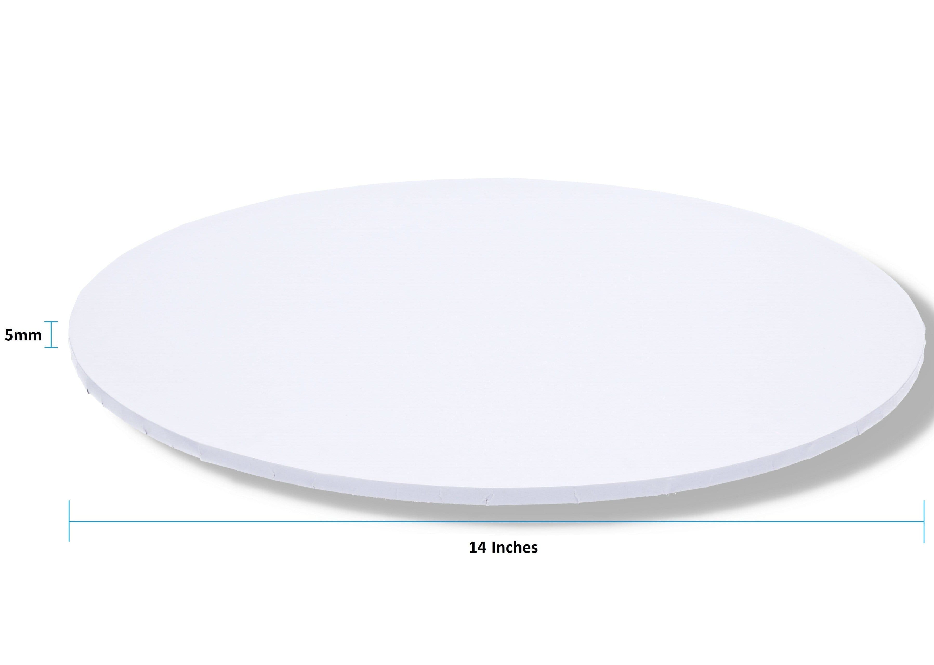 14" Inch White Masonite (MDF) Round Cake Board