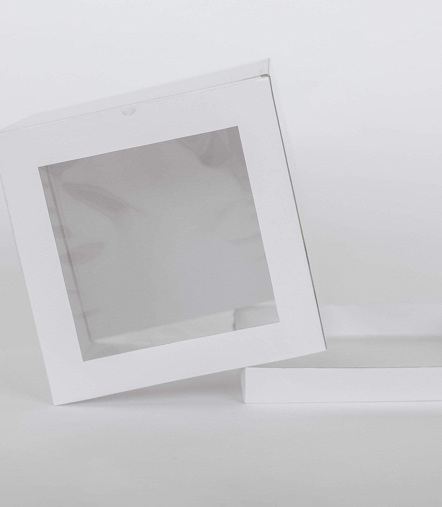 14” x 14” x 14” Tall Height Cake Box with Front Clear Window - Gloss White