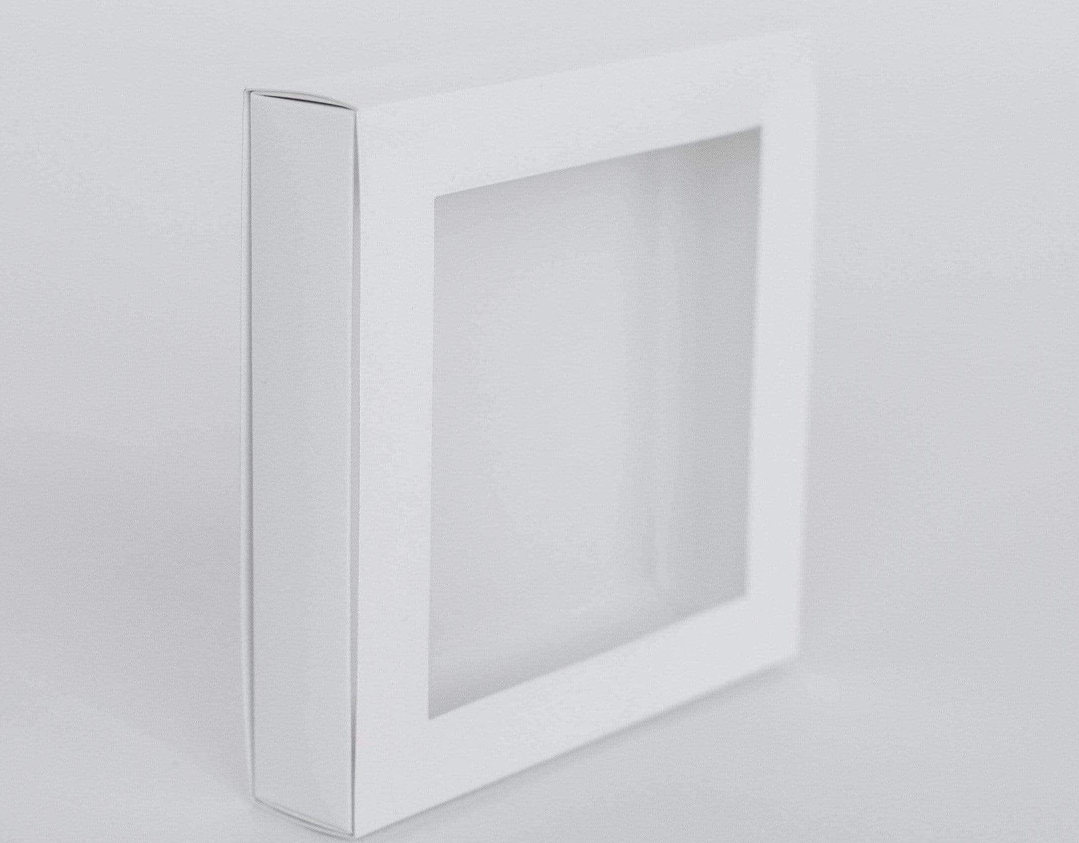 15.5 x 15.5 x 3cm Small Cookie Dessert Box with Slide Cover & Clear Window - Gloss White