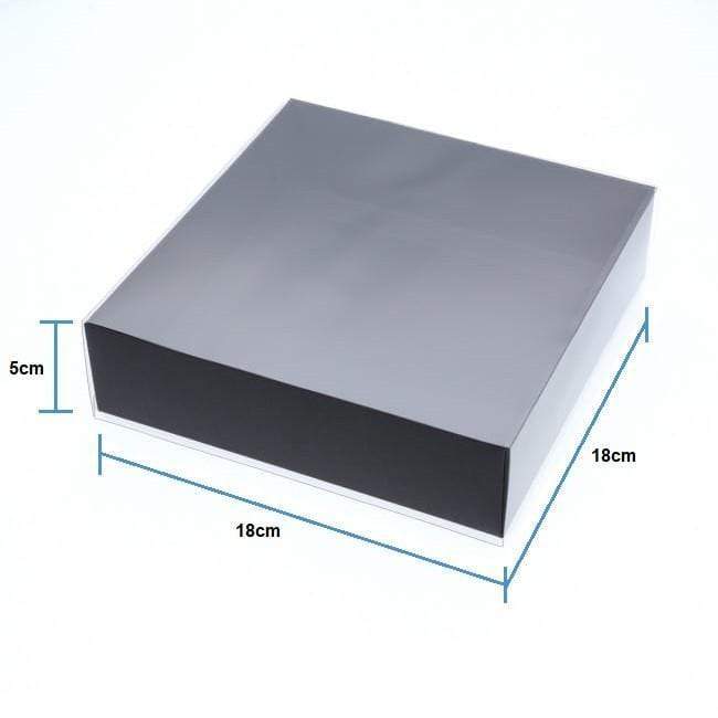 18 x 18 x 5cm Medium Cookie Dessert Box with Clear Slide Cover - Black Designer Range