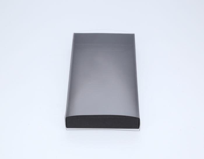 18 x 9 x 2cm Twin Cookie Dessert Box with Clear Slide Cover - Black Designer Range