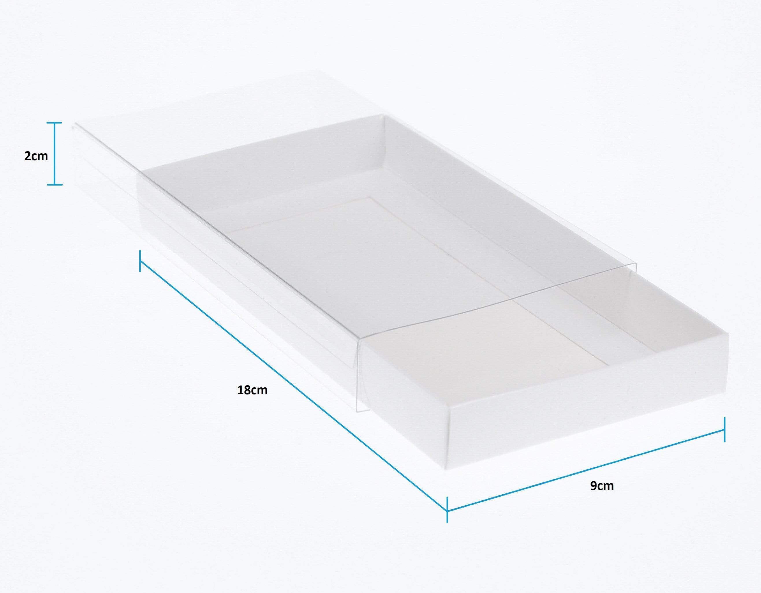 18 x 9 x 2cm Twin Cookie Dessert Box with Clear Slide Cover - Gloss White