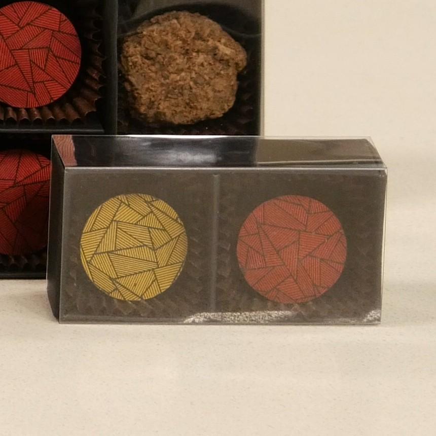 2 Chocolate Box with Clear Slide Cover - Black Designer Range