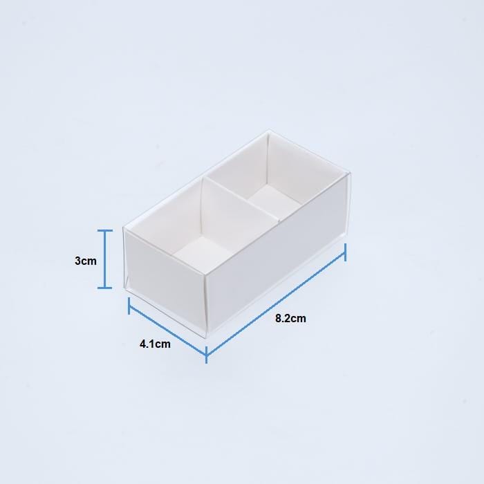 2 Chocolate Box with Clear Slide Cover - Gloss White