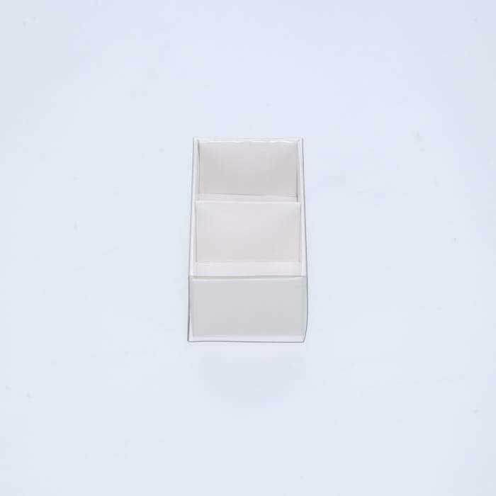 2 Chocolate Box with Clear Slide Cover - Gloss White