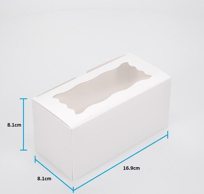 2 Regular Cupcake Boxes with Clear Window - Gloss White