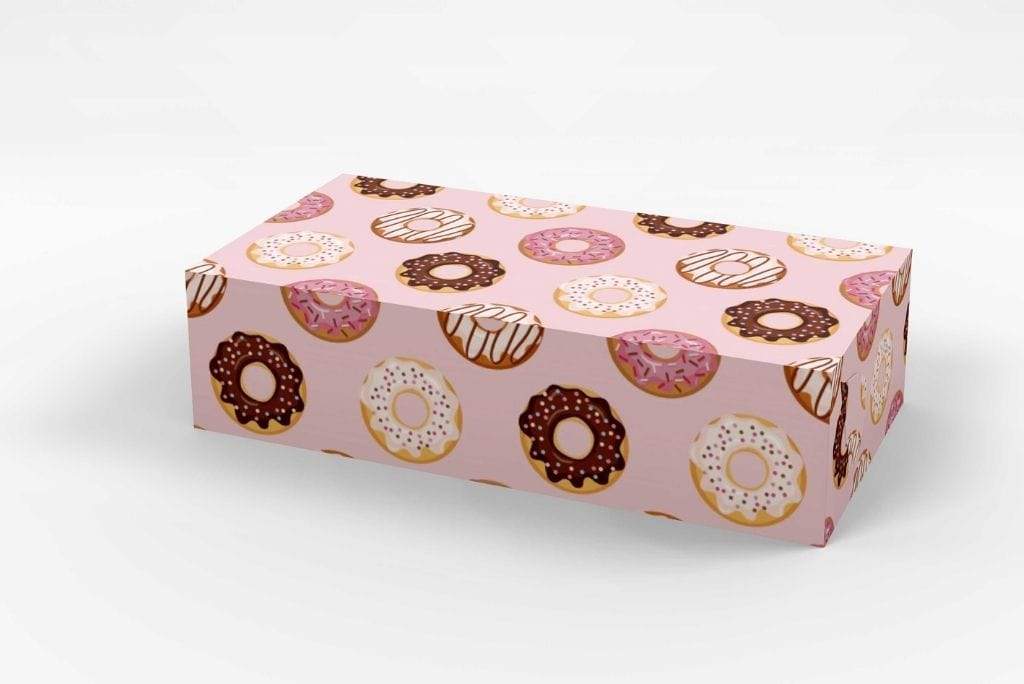 21 x 11 x 8.5cm Custom Branded 2 Donut Box