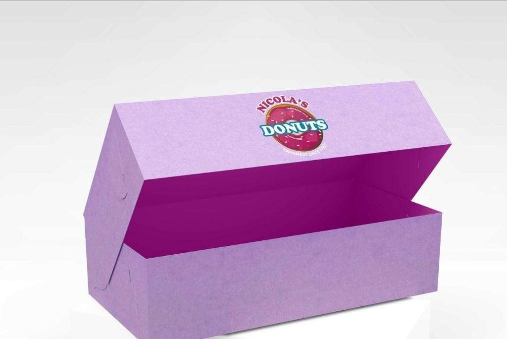 21 x 11 x 8.5cm Custom Branded 2 Donut Box