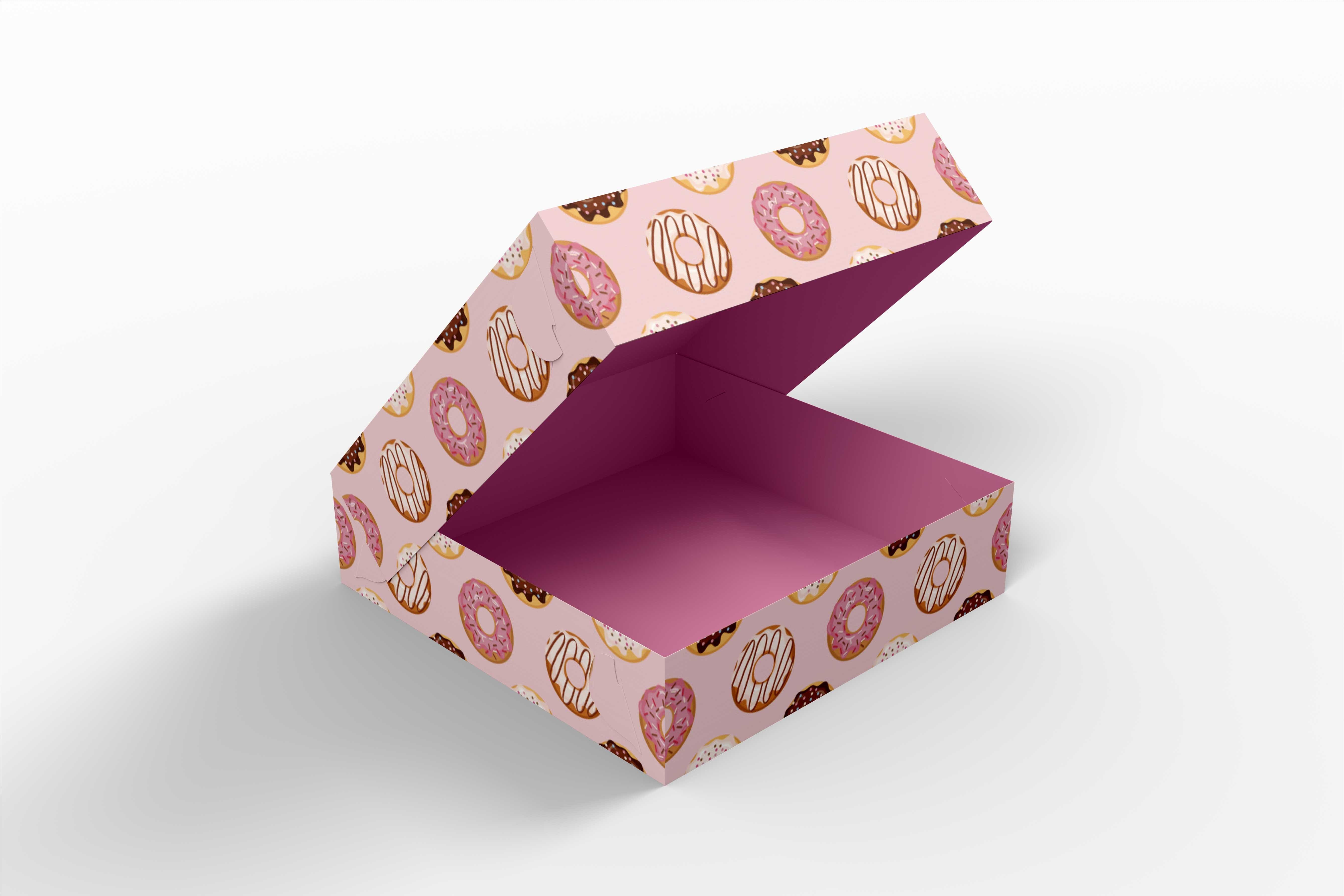 21 x 11 x 8.5cm Custom Branded 2 Donut Box