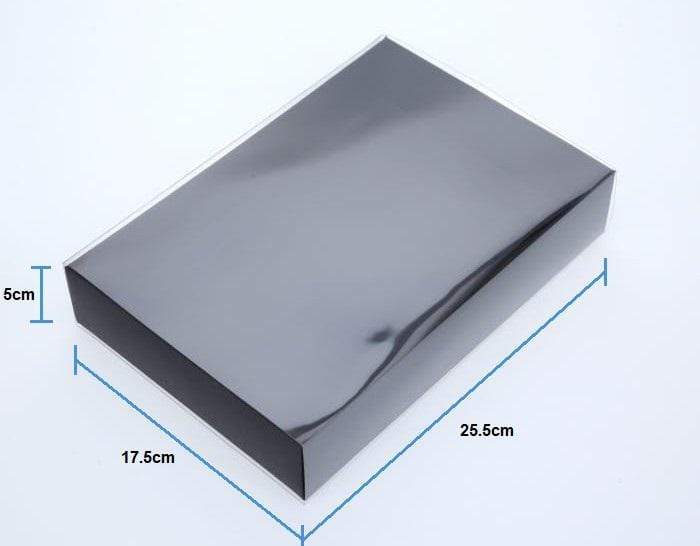 25.5 x 17.5 x 5cm Large Cookie Dessert Box with Clear Slide Cover - Black Designer Range