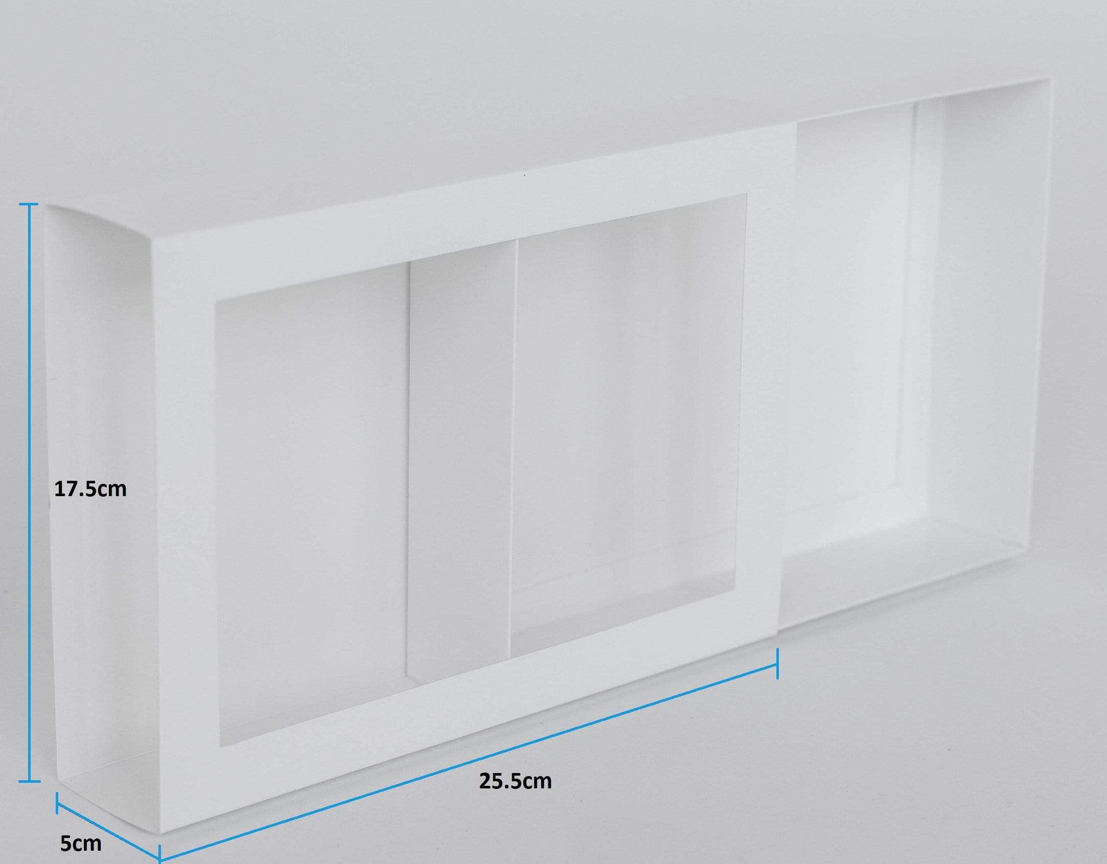 25.5 x 17.5 x 5cm Large Cookie Dessert Box with Slide Cover & Clear Window - Gloss White