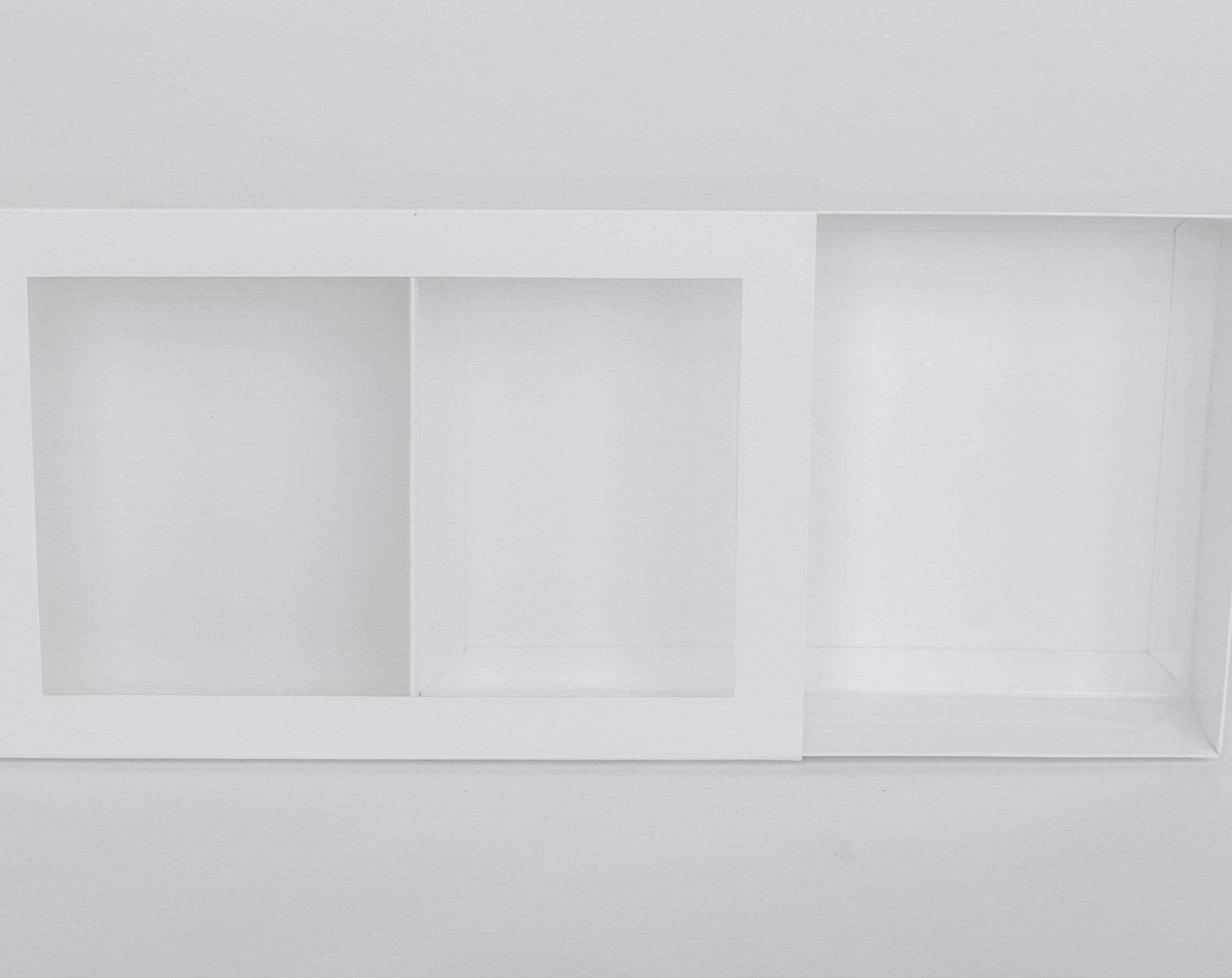 25.5 x 17.5 x 5cm Large Cookie Dessert Box with Slide Cover & Clear Window - Gloss White