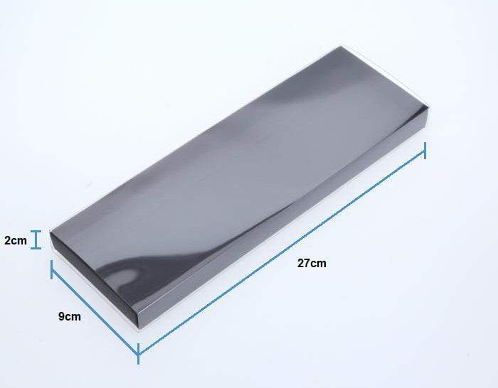 27 x 9 x 2cm Triple Cookie Dessert Box with Clear Slide Cover - Black Designer Range