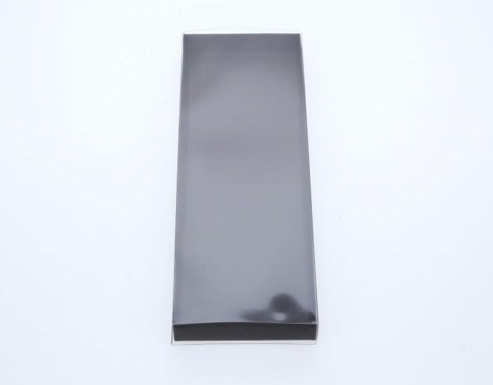 27 x 9 x 2cm Triple Cookie Dessert Box with Clear Slide Cover - Black Designer Range