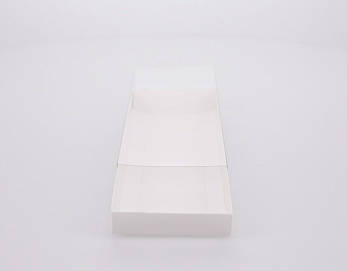 27 x 9 x 2cm Triple Cookie Dessert Box with Clear Slide Cover - Gloss White