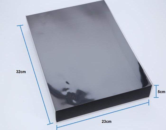 32 x 23 x 5cm X-Large Cookie Dessert Box with Clear Slide Cover - Black Designer Range