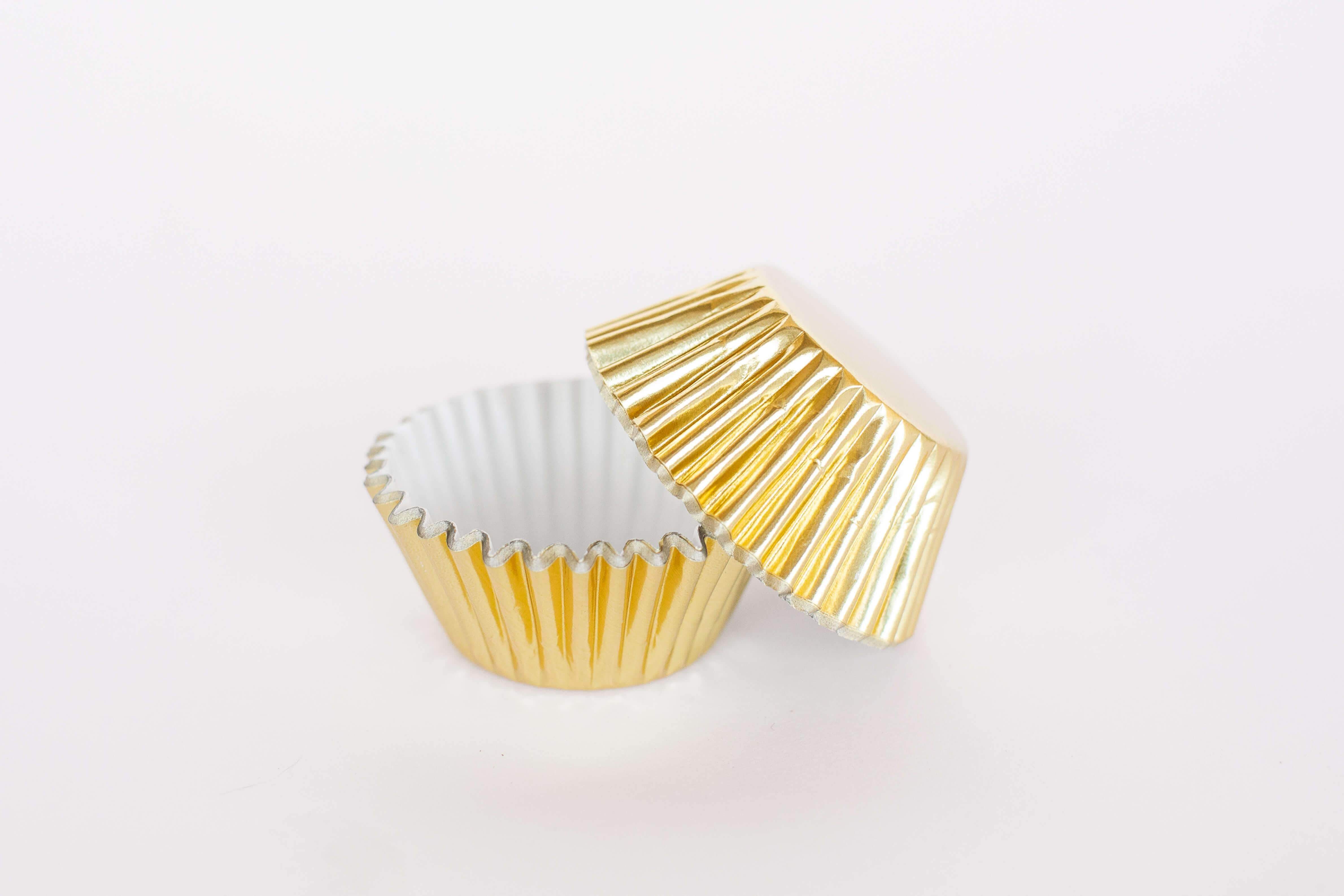 #390 (Mini Cupcake) 1000 Qty, Gold Foil Patty Pans - Baking Cups