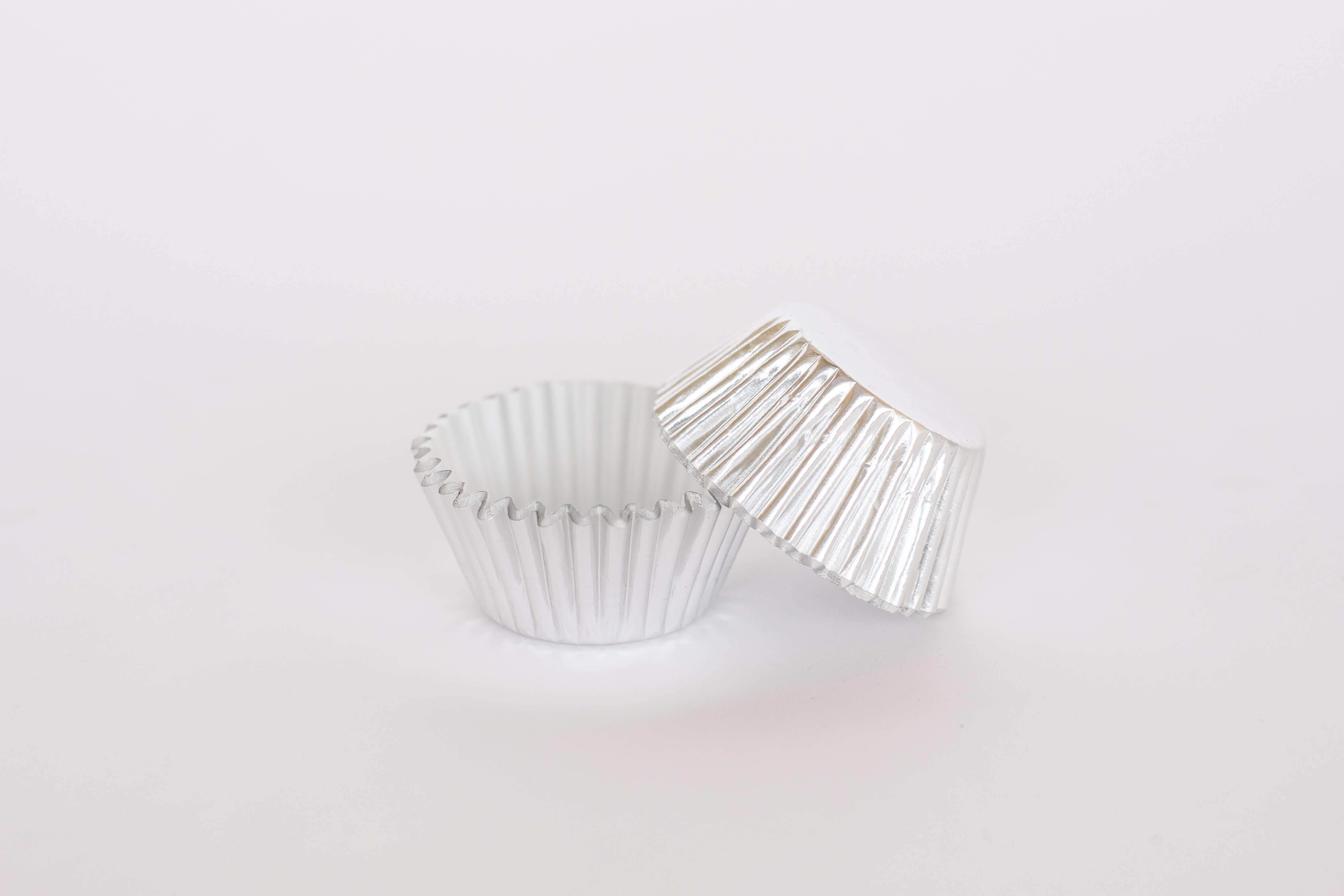 #390 (Mini Cupcake) 1000 Qty, Silver Foil Patty Pans - Baking Cups