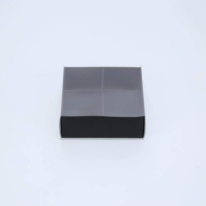4 Chocolate Box with Clear Slide Cover - Black Designer Range