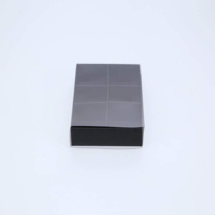 6 Chocolate Box with Clear Slide Cover - Black Designer Range
