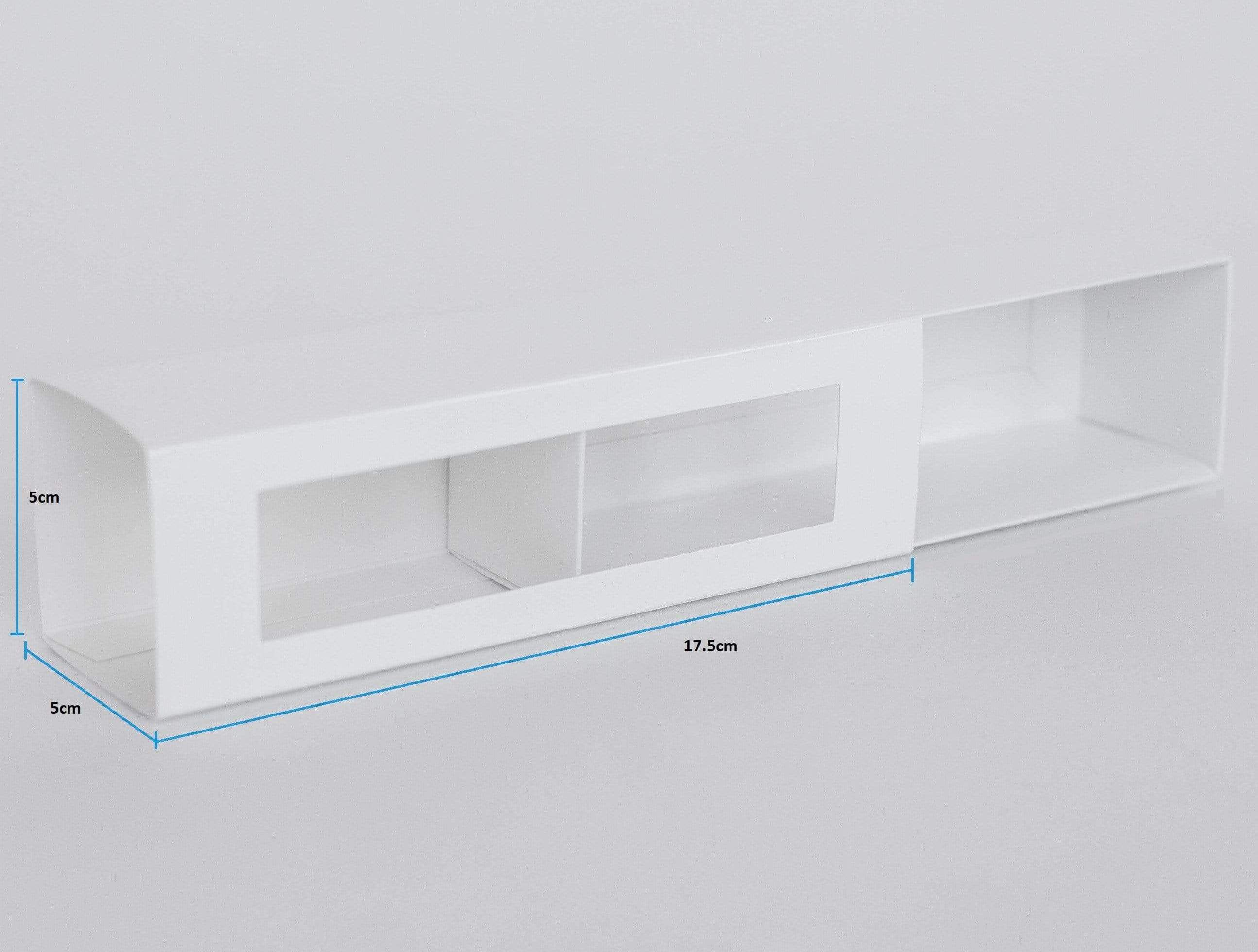 6 Macaron Dessert Box with Slide Cover & Clear Window - Gloss White