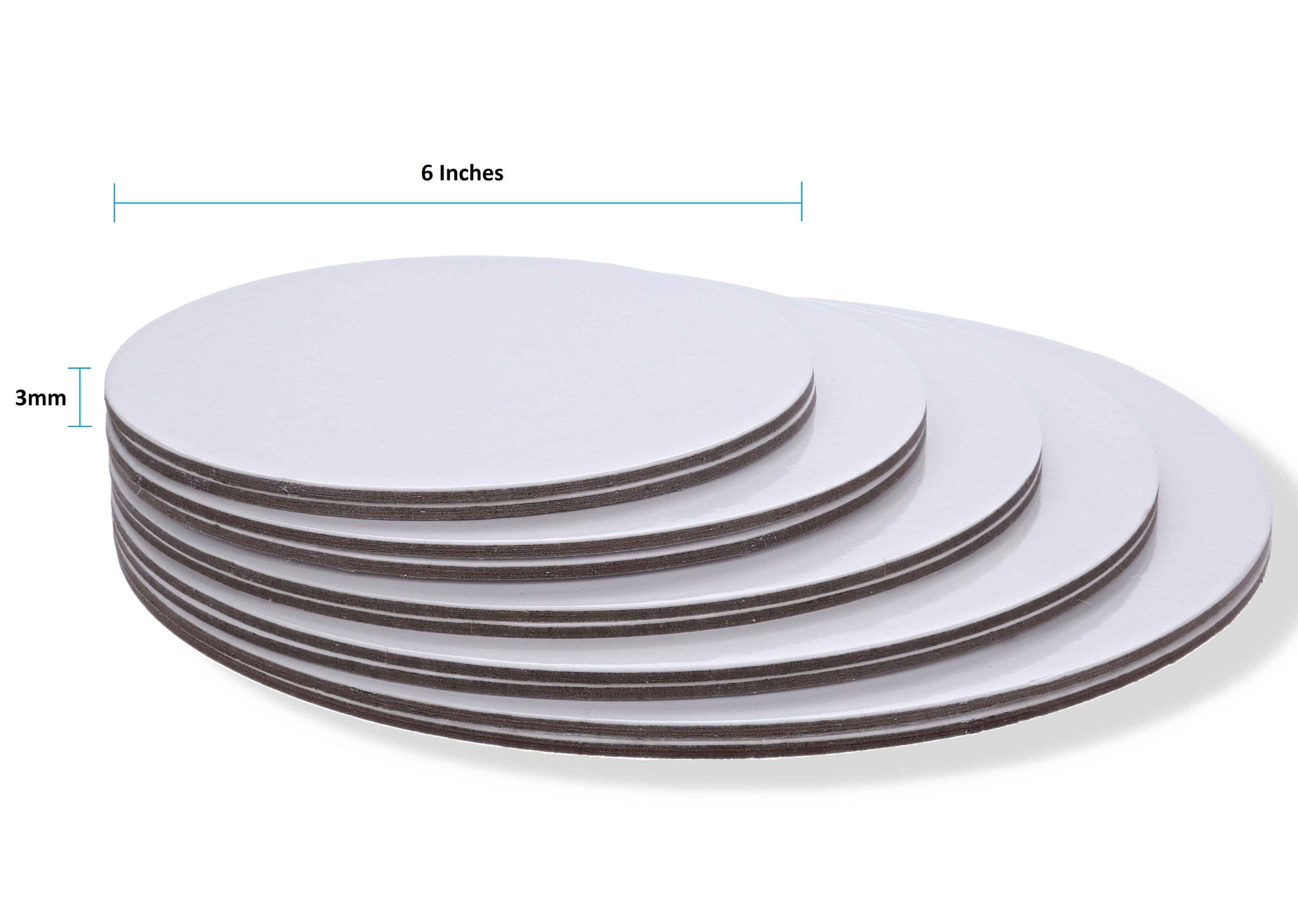 6" White Round Cardboard Cake Board