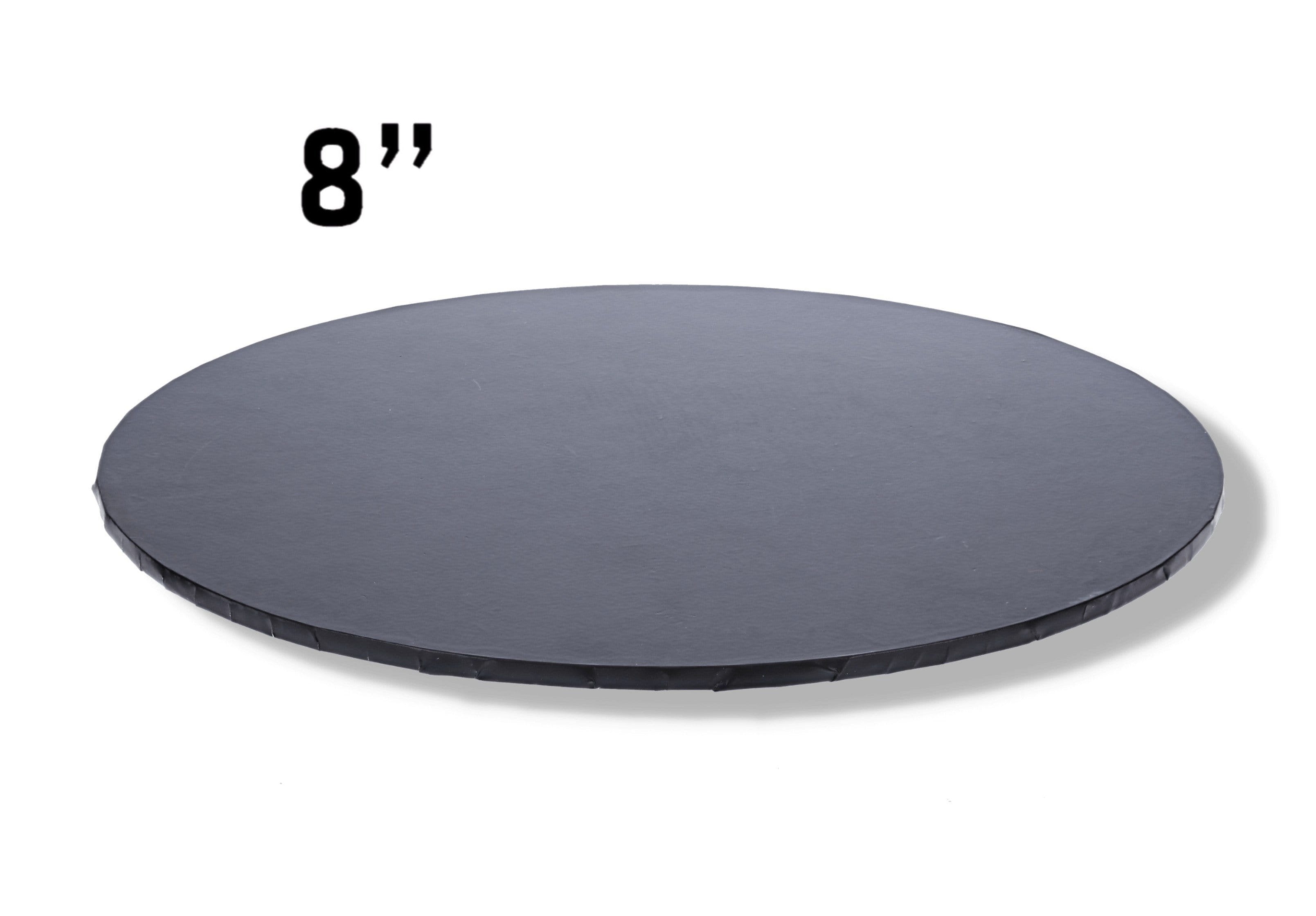 8" Black Masonite (MDF) Round Cake Board