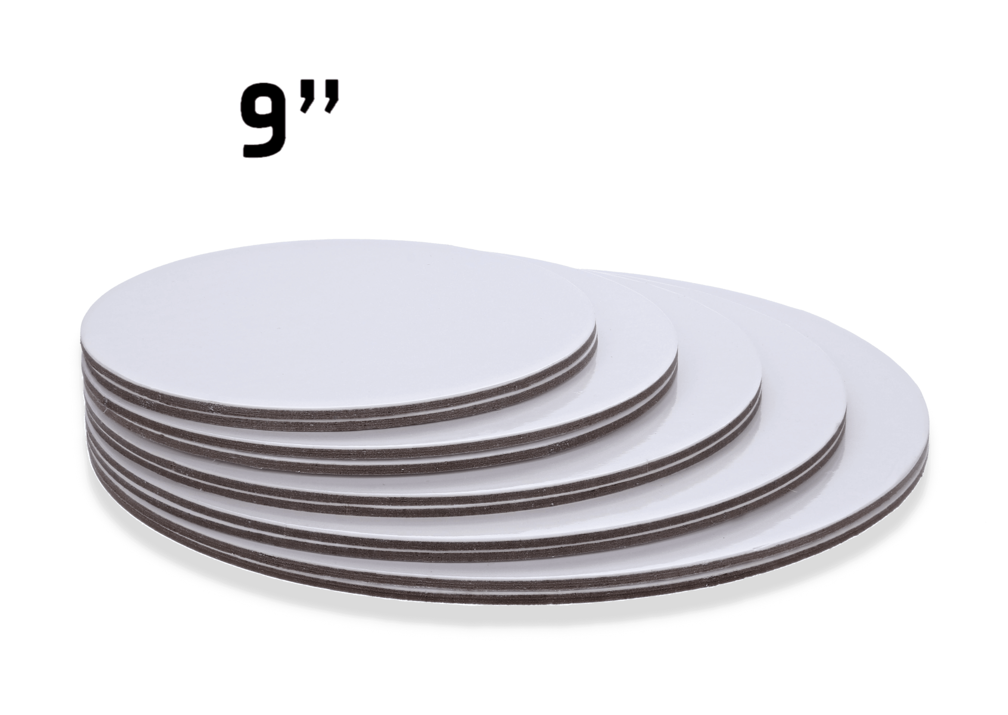 9" Inch White Round Cardboard Cake Board